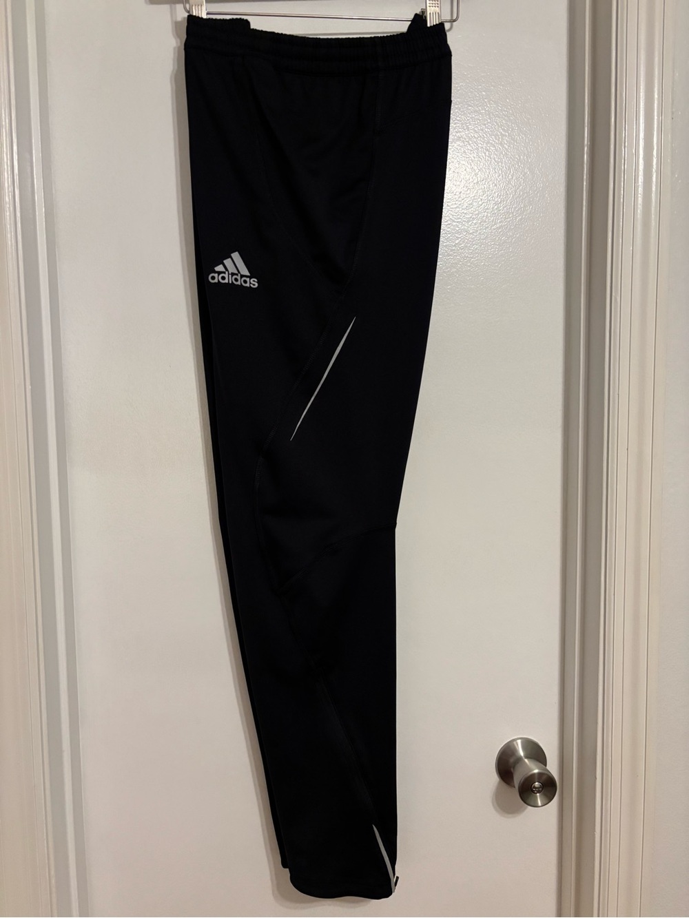adidas Black Joggers with White Logo and Stripe